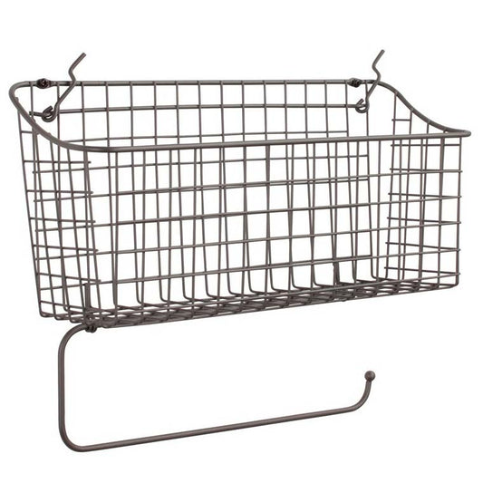 Pegboard Basket and Paper Towel Holder